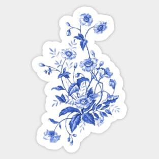 Blue flowers stickers Sticker